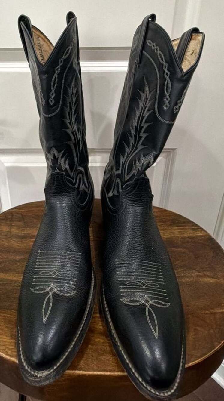 Tony Lama Black Leather Western Cowboy Boots size 11 D